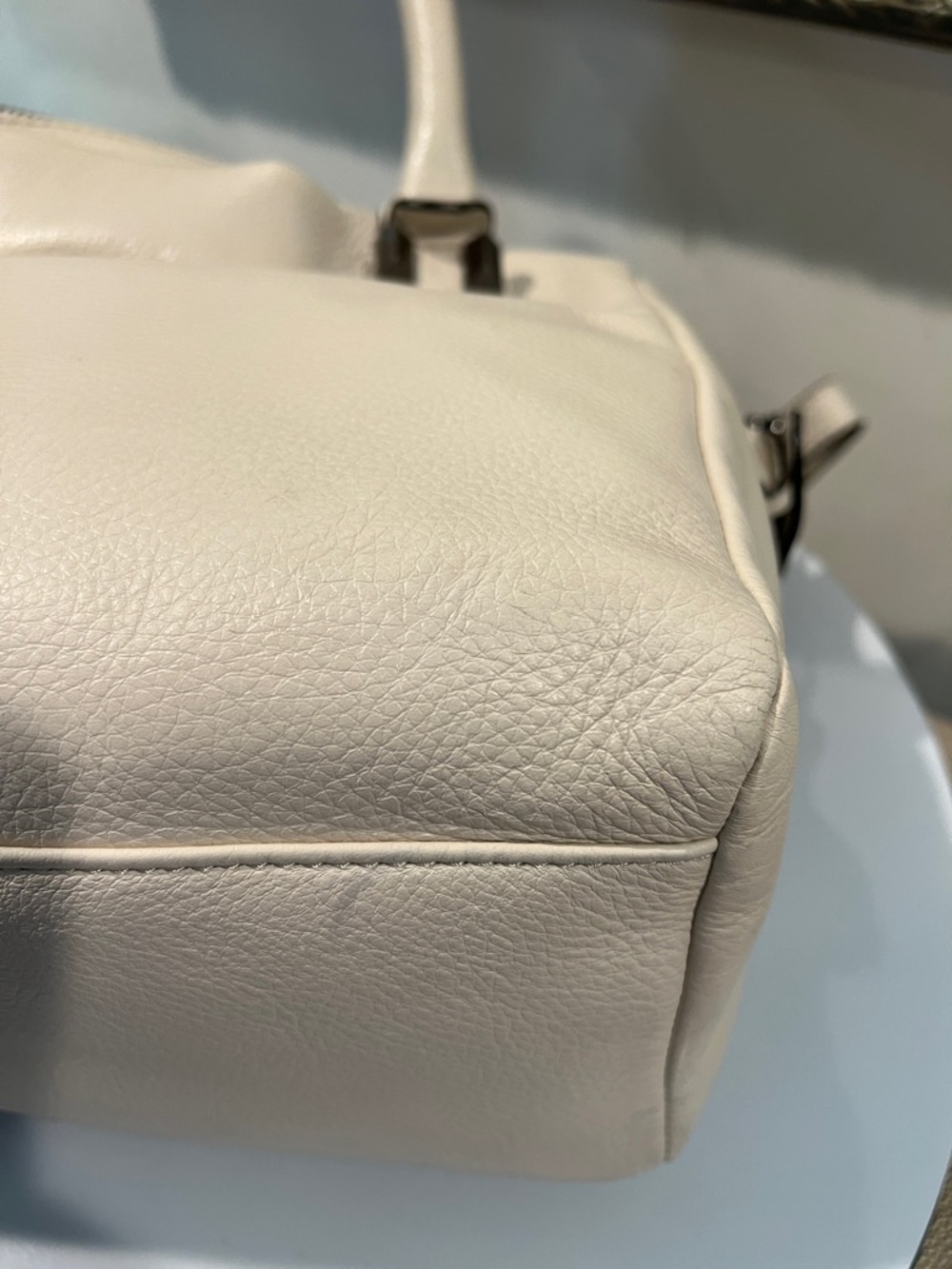 Elliott Lucca Cream Woven-Texture Satchel Crossbody Bag - Picture 12 of 17